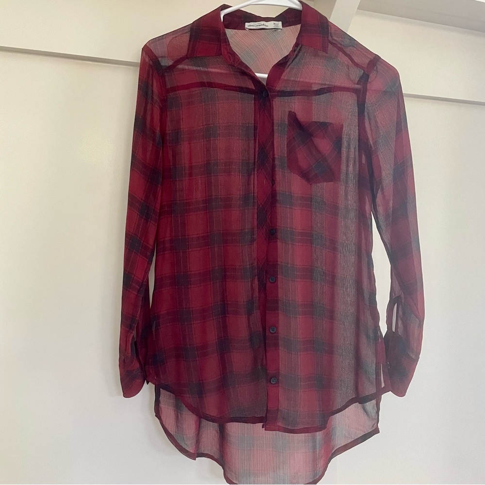 Abercrombie Sheer Button Down Blouse